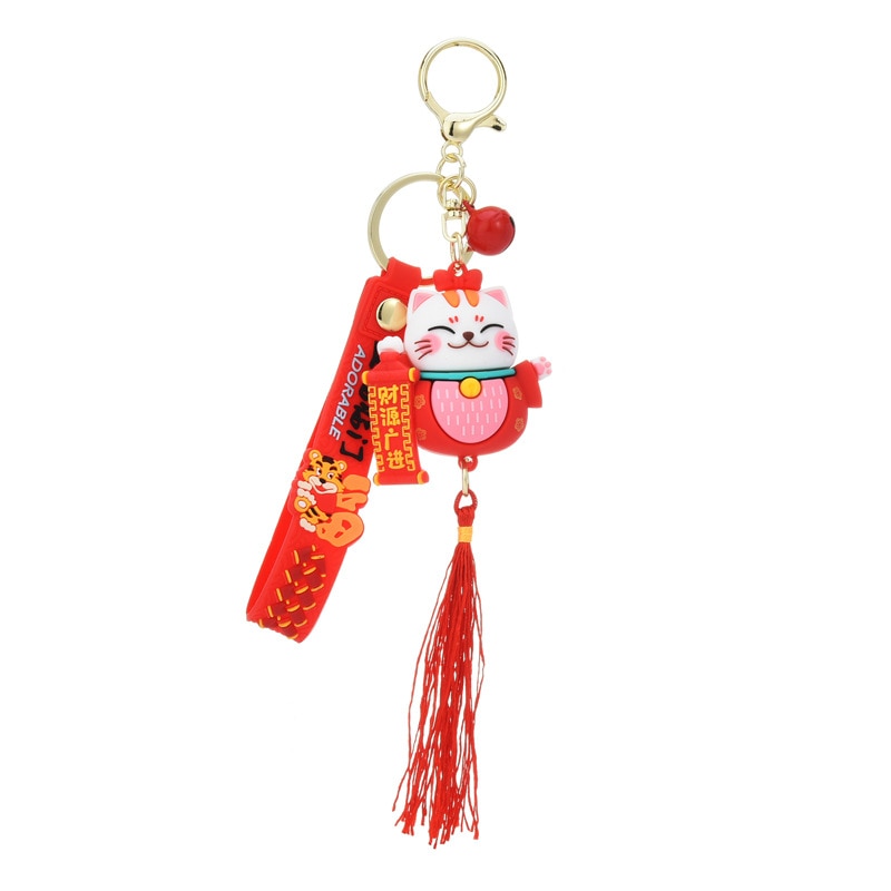 Porte Clé Maneki Neko Rouge