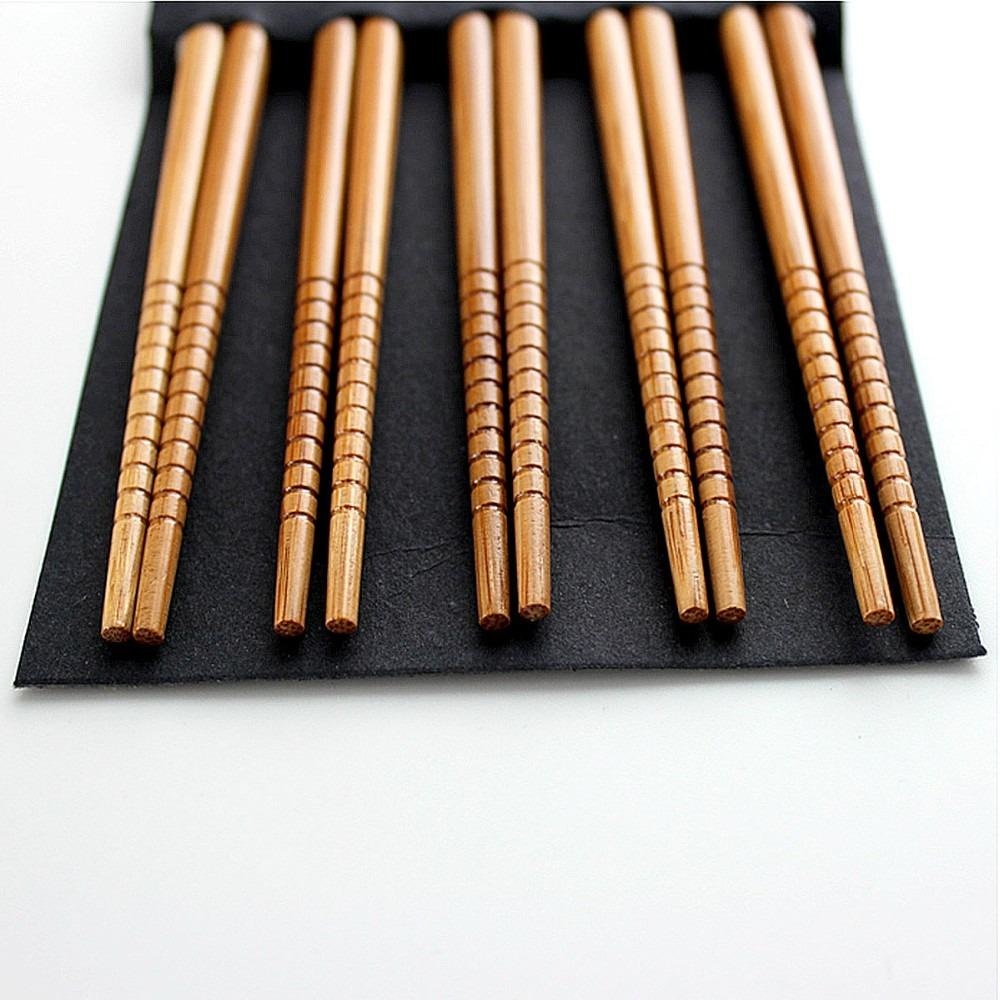 5 Paires Baguettes Japonaises Motifs Traditionnels