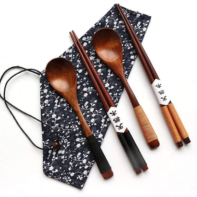 Baguettes et cuillères Japonaises en Bois