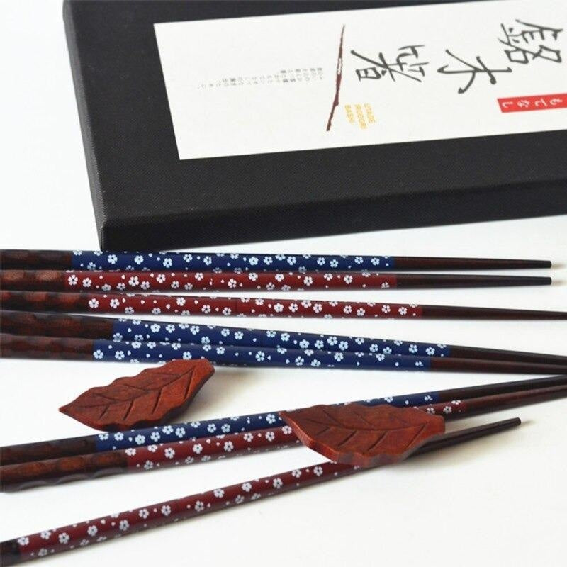 Coffret Baguettes Japonaises Fleurs Blanches
