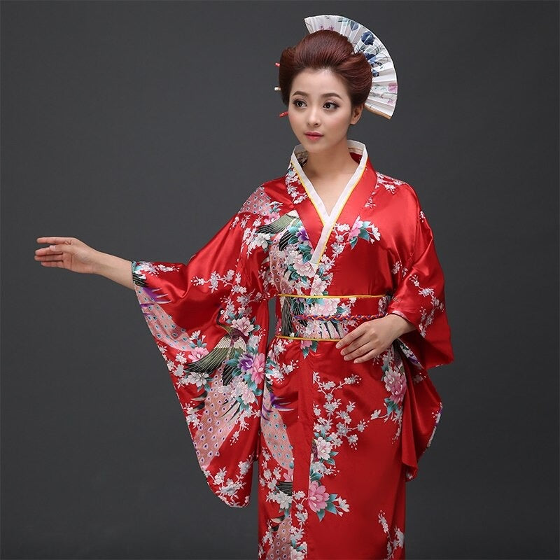 Kimono Japonais Femme Rouge