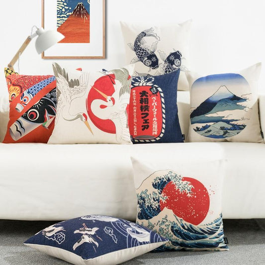 Housse de Coussin Japonisante