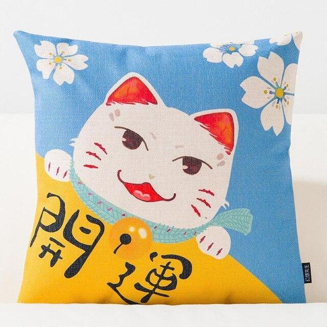 Housse de Coussin Maneki-Neko