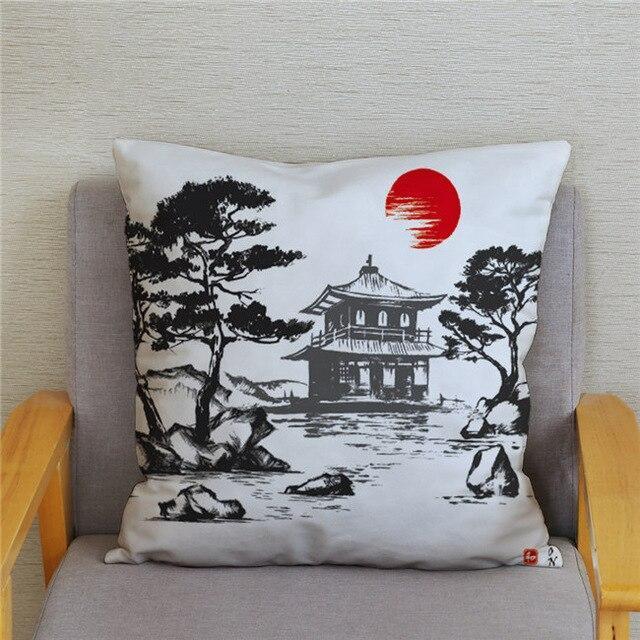 Housse de Coussin Style Japonais