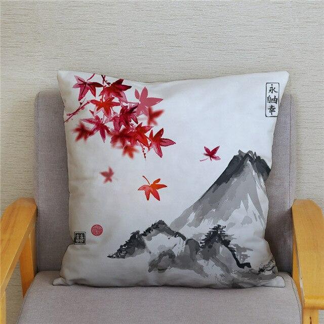 Housse de Coussin Style Japonais