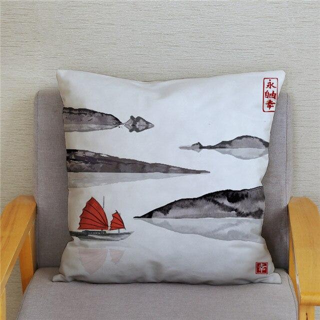 Housse de Coussin Style Japonais