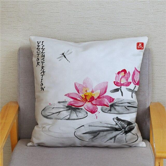 Housse de Coussin Style Japonais