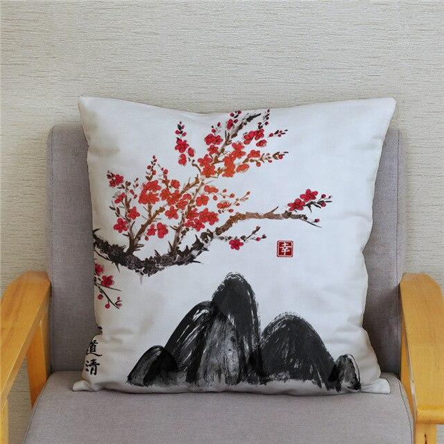 Housse de Coussin Style Japonais