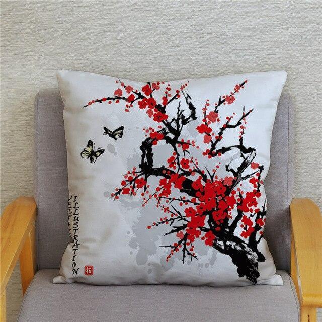 Housse de Coussin Style Japonais