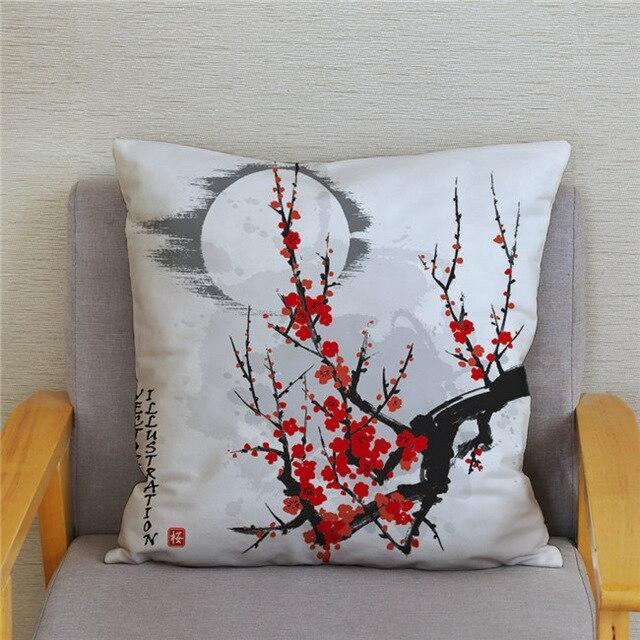 Housse de Coussin Style Japonais