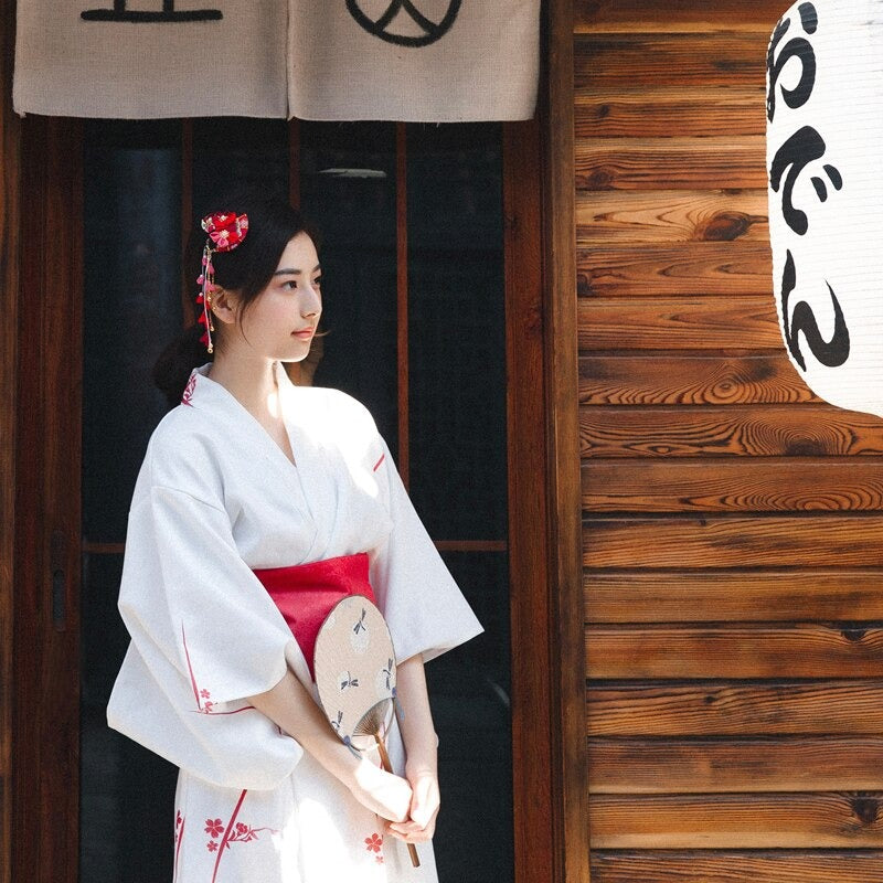 Kimono Japonais Femme Blanc