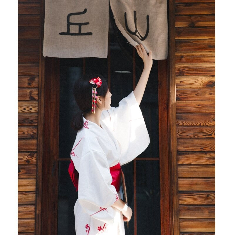 Kimono Japonais Femme Blanc