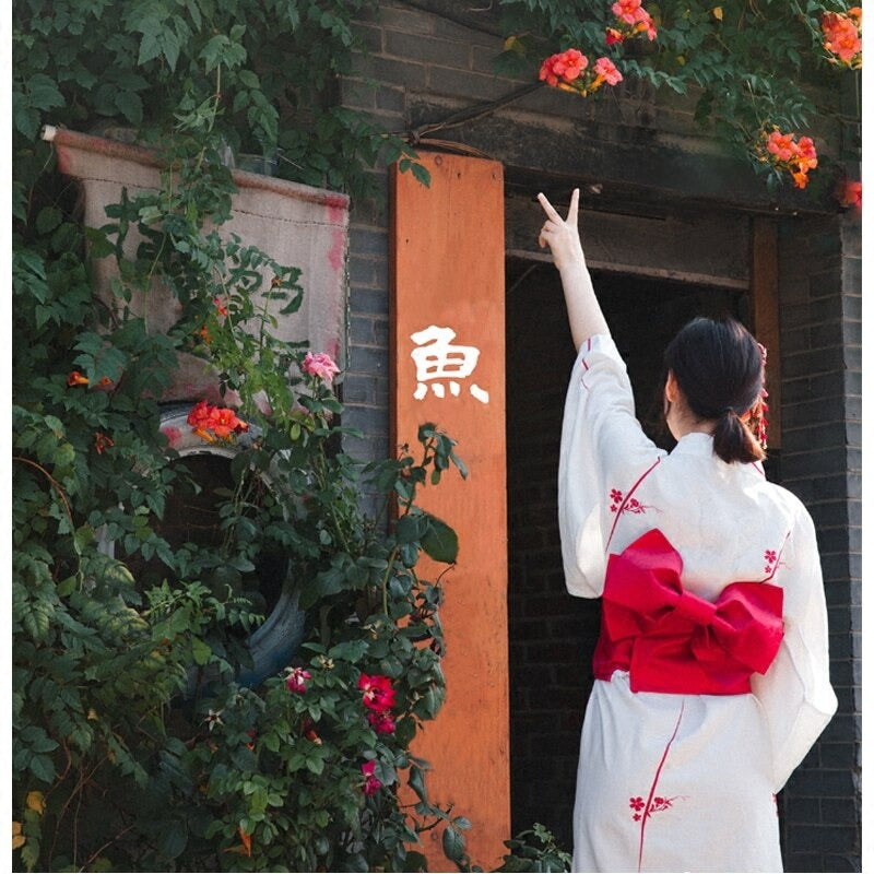 Kimono Japonais Femme Blanc