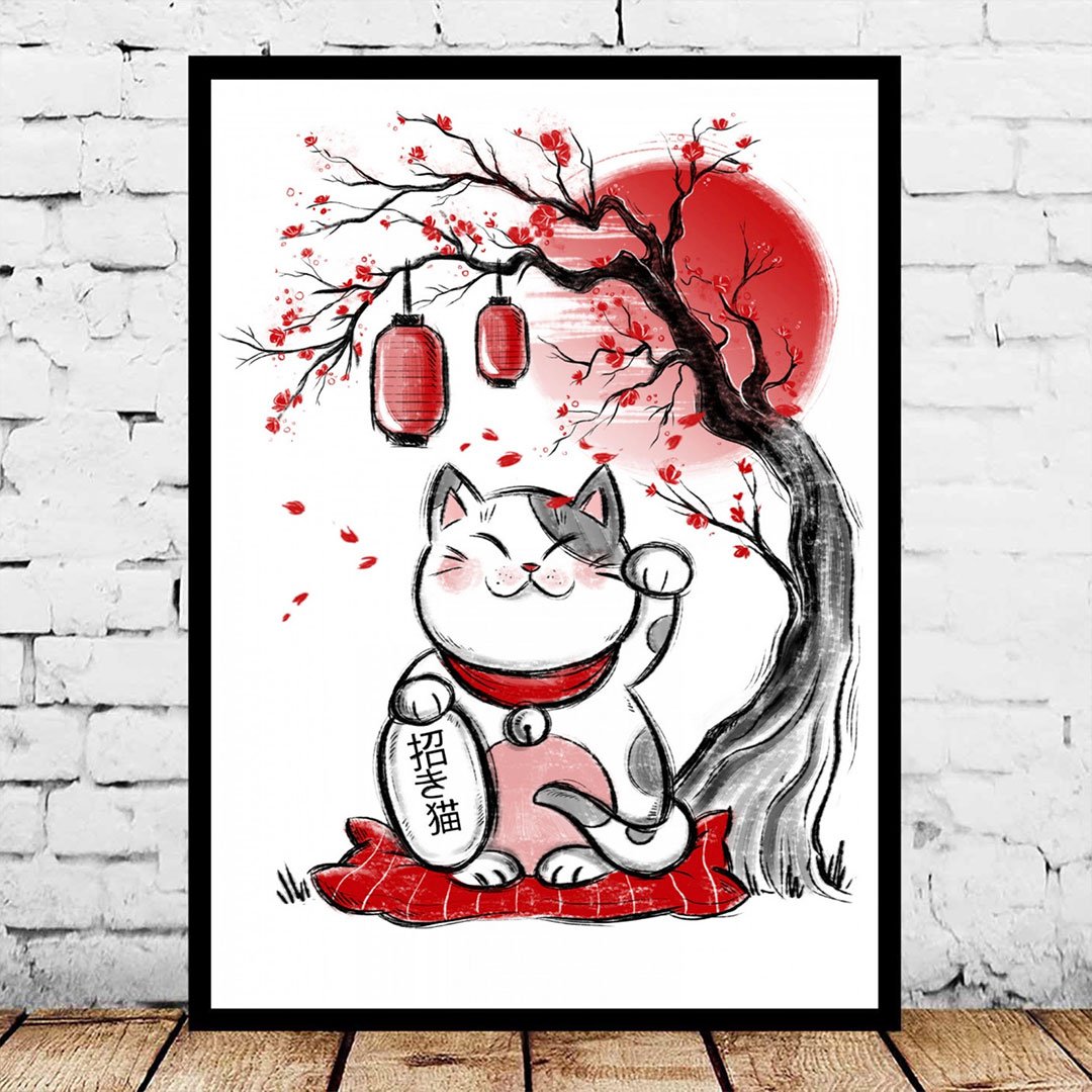 Tableau Japonais Maneki-Neko