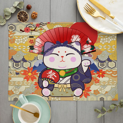 Napperon de Table Maneki Neko Rouge