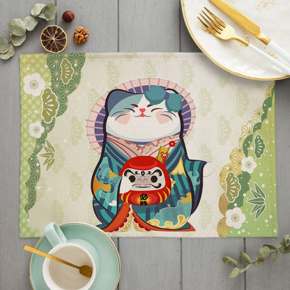 Napperon de Table Maneki Neko Rouge