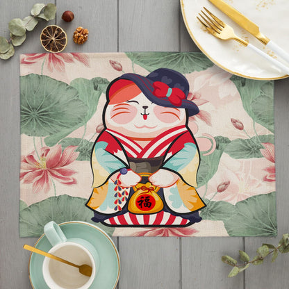 Napperon de Table Maneki Neko Rouge