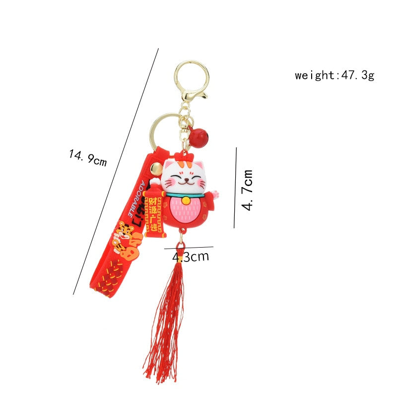 Porte-clés Maneki Neko colorés - La Boutique de Miyako.