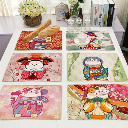 Napperon de Table Maneki Neko Rouge