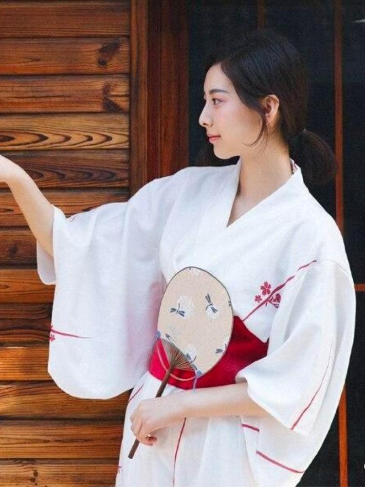 Kimono Japonais Femme Blanc
