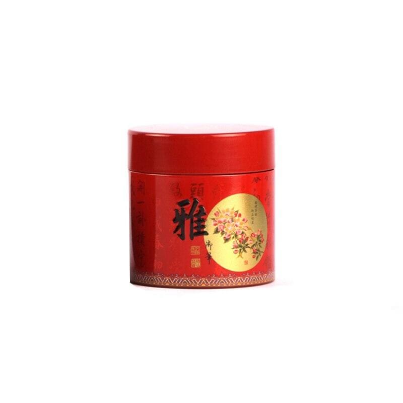 Boîte à Thé Ronde et Colorée - Rouge