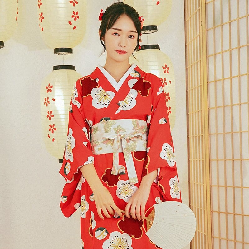 Kimono Japonais Femme Traditionnel Satin