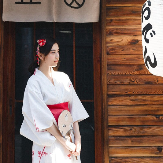 Kimono Japonais Femme Blanc