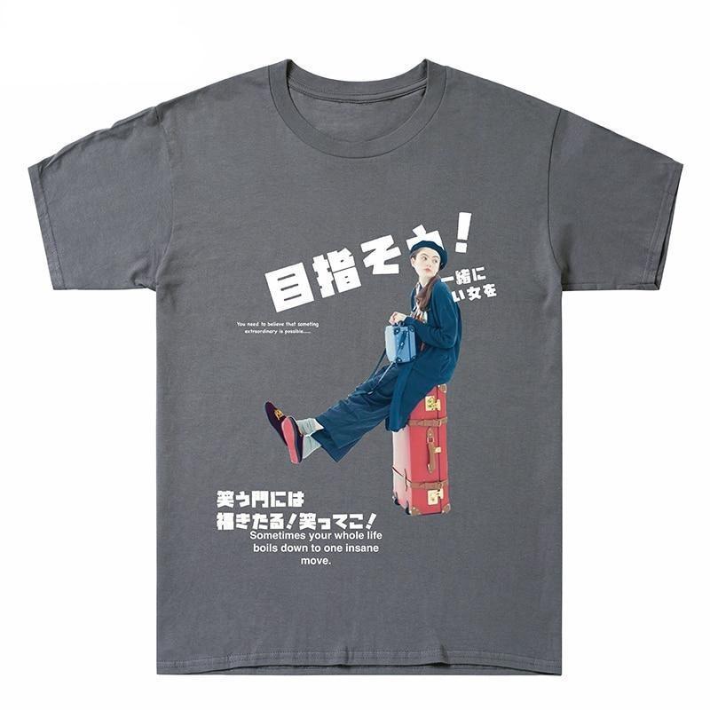 T shirt top imprimé japonais